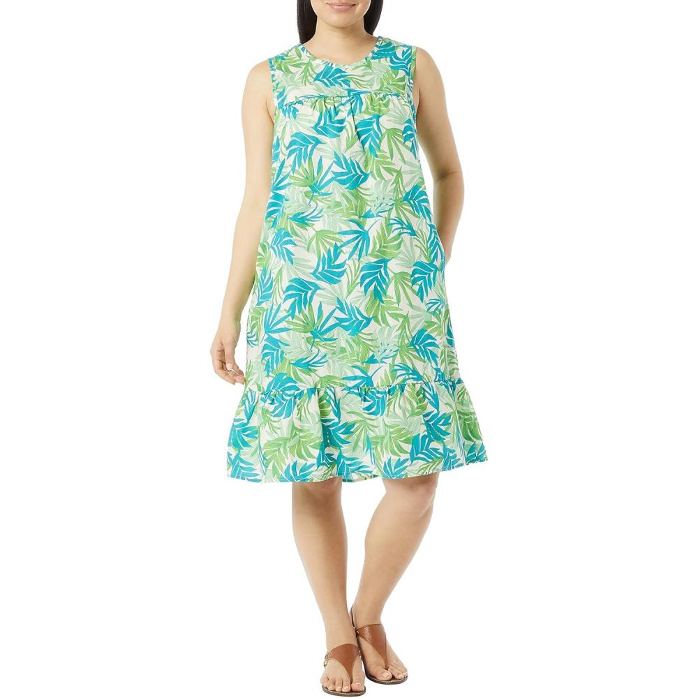 imageAmeriMark Womens Breezy Casual Sundress Beach Coverup Sleeveless with Side PocketTropical