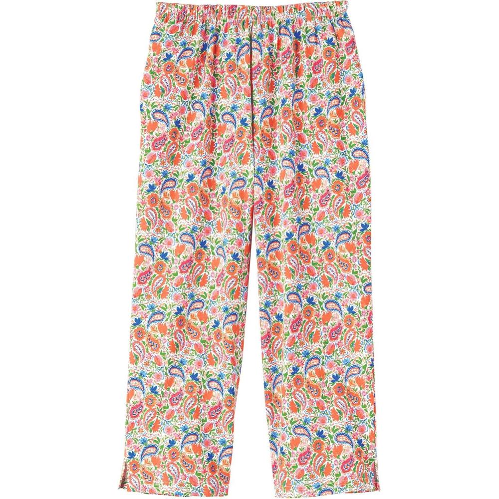 imageAmeriMark Womens Capri Pants Full Elastic Waist Pedal Pushers Ladies 100 Cotton PullOn Cropped Pants Side PocketsMulti