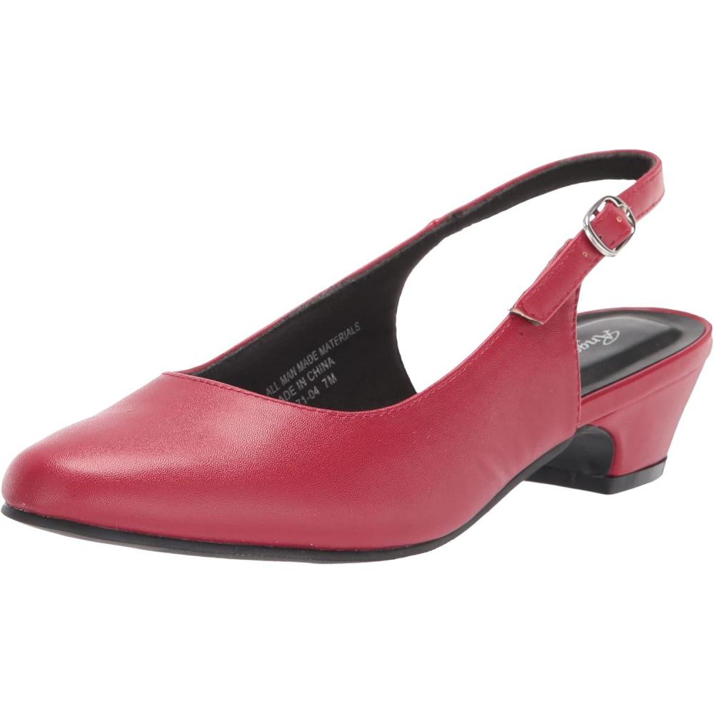 imageAngelSteps Womens Adult Delia Pumps Dress Shoes Low Heel SlingbackRed