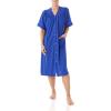 imageAmeriMark Women CalfLength Snap Front Duster Bathrobe  Plush LooseFitting Housecoat Full Coverage Bath Robe Patch PocketsNavy