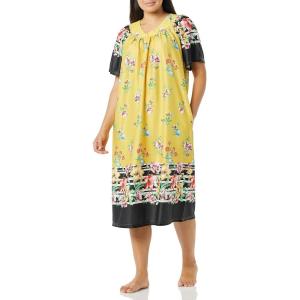 AmeriMark Casual Women’s Patio Muumuu House Dress Loose Comfortable Short Sleeve Sun Dress Lounger Gown Sleepwear for Ladies(Maize)