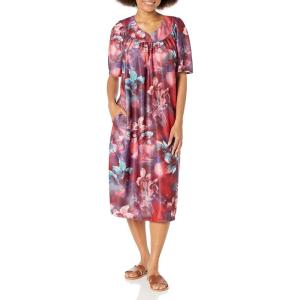 AmeriMark Casual Women’s Patio Muumuu House Dress Loose Comfortable Short Sleeve Sun Dress Lounger Gown Sleepwear for Ladies(Multi Paisley)