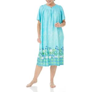 AmeriMark Casual Women’s Patio Muumuu House Dress Loose Comfortable Short Sleeve Sun Dress Lounger Gown Sleepwear for Ladies(Striped Border)