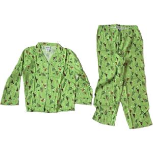 AmeriMark Cozee Corner Floral Printed Flannel Pajama Set – 100% Cotton Flannel PJs, Button-Down Top, Elastic Waist Pants(Holiday)