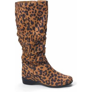 AmeriMark Women’s Ashley Calf Boots – Stylish, Comfortable, and Durable Footwear for All Seasons(Leopard)