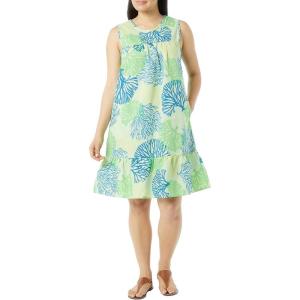 AmeriMark Womens Breezy Casual Sundress Beach Coverup Sleeveless with Side Pocket(Coral Reef)
