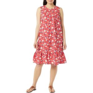 AmeriMark Womens Breezy Casual Sundress Beach Coverup Sleeveless with Side Pocket(Red Floral)