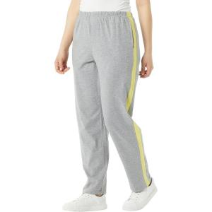 AmeriMark Women’s Contrast Stripe Sweatpants Pull-On Pants with Pockets(Gray Sunshine)