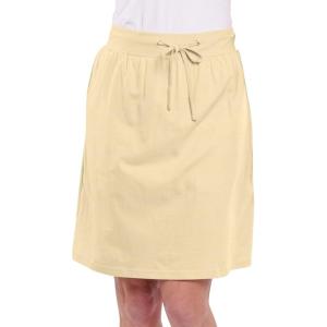 AmeriMark Women’s Stretch Knit Skort Cotton Skort w/Pocket & Drawstring Waist(Sand Dollar)