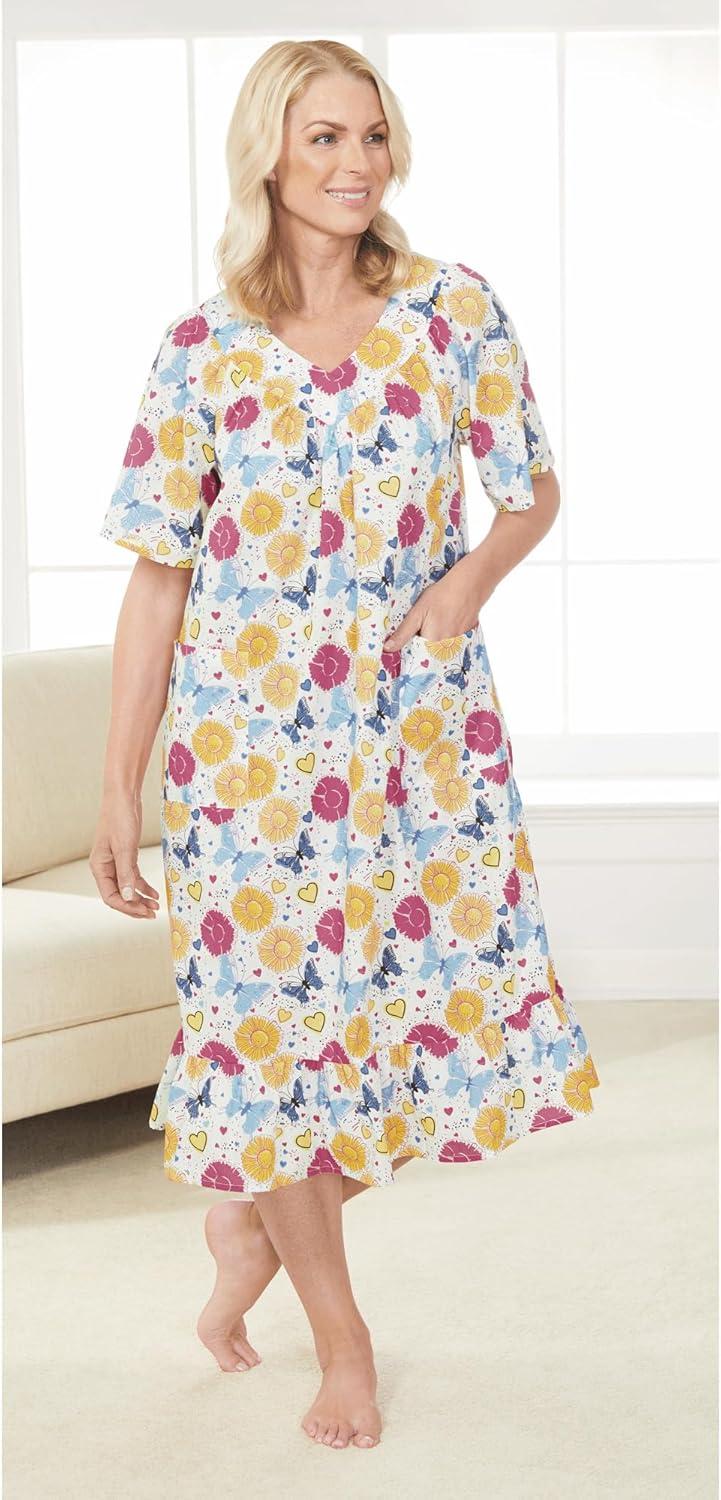 imageAmeriMark Casual Womens Muumuu House Dress Comfortable Flowy Short Sleeve Patio Sun Dress Lounger Gown Sleepwear for LadiesInspiration