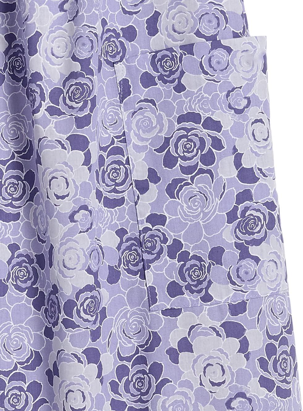 imageAmeriMark Casual Womens Muumuu House Dress Comfortable Flowy Short Sleeve Patio Sun Dress Lounger Gown Sleepwear for LadiesMulti Purple
