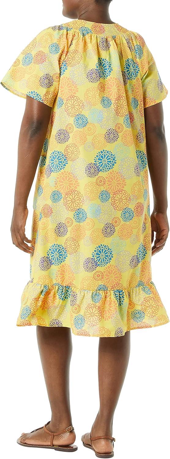 imageAmeriMark Casual Womens Muumuu House Dress Comfortable Flowy Short Sleeve Patio Sun Dress Lounger Gown Sleepwear for LadiesSunshine