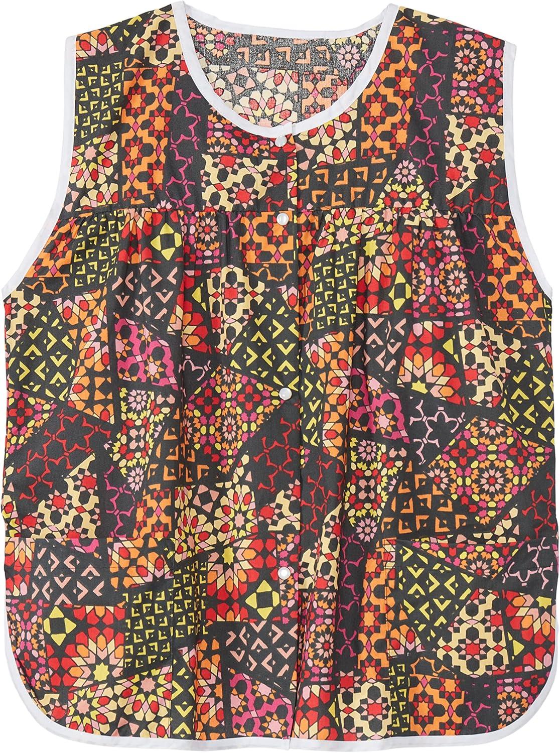 imageAmeriMark EasyCare Snap Front Cobbler Aprons Vest with Two Patch PocketsBlack Patchwork