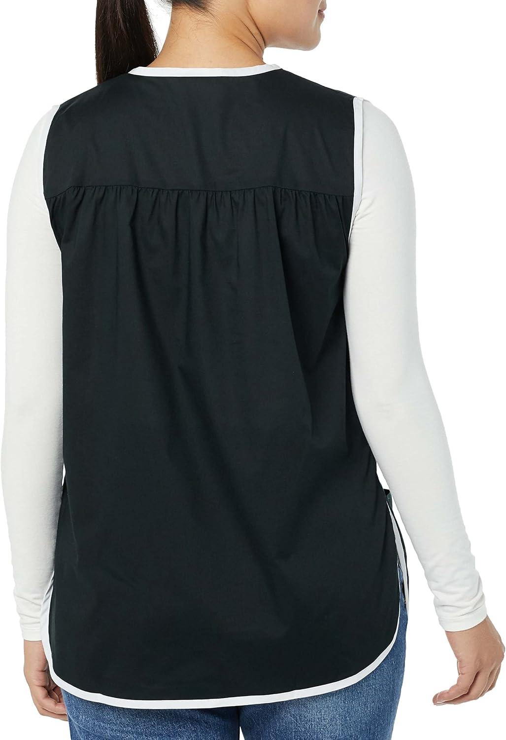 imageAmeriMark EasyCare Snap Front Cobbler Aprons Vest with Two Patch PocketsBlack Solid