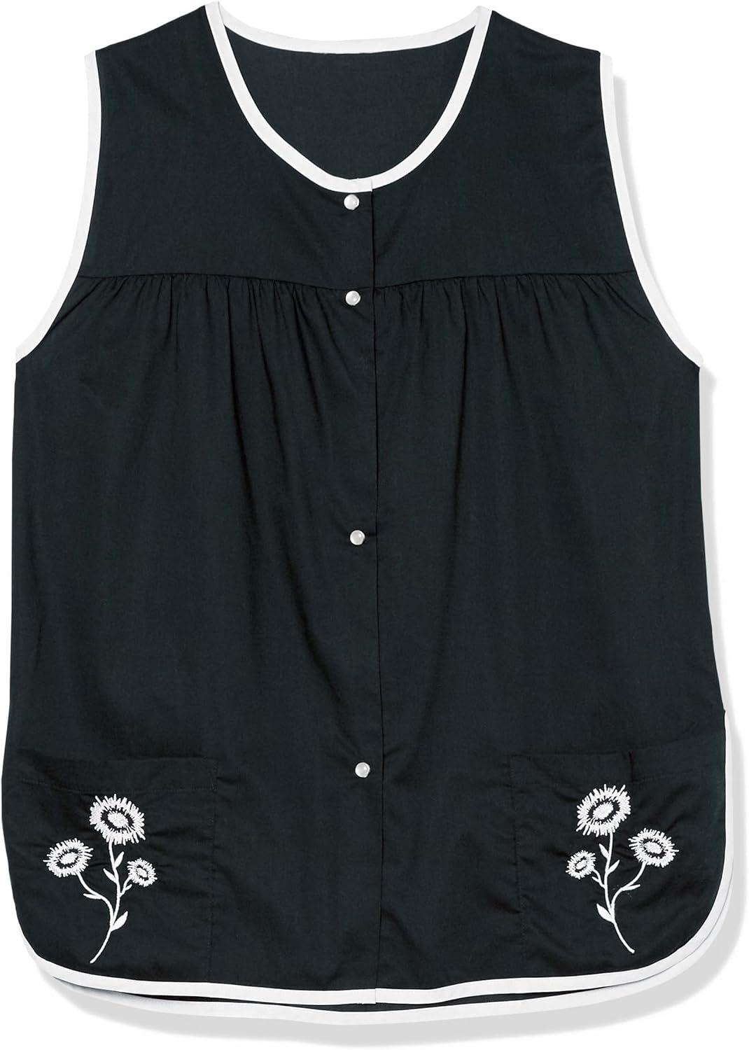 imageAmeriMark EasyCare Snap Front Cobbler Aprons Vest with Two Patch PocketsBlack Solid