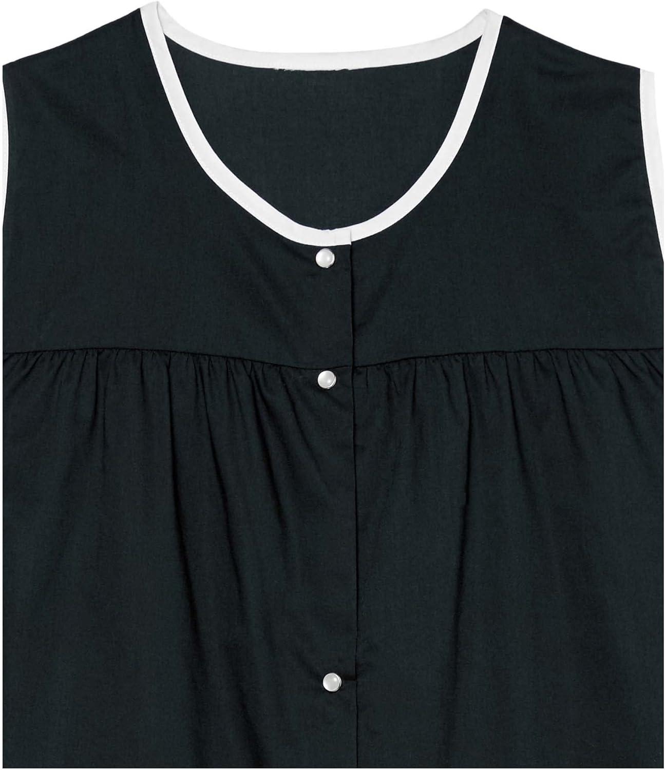 imageAmeriMark EasyCare Snap Front Cobbler Aprons Vest with Two Patch PocketsBlack Solid