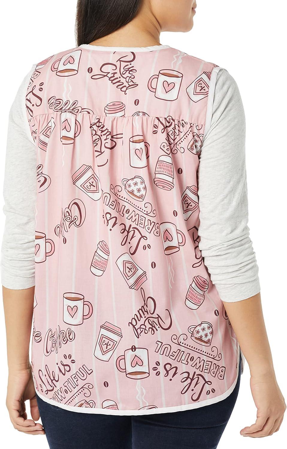 imageAmeriMark EasyCare Snap Front Cobbler Aprons Vest with Two Patch PocketsCoffee
