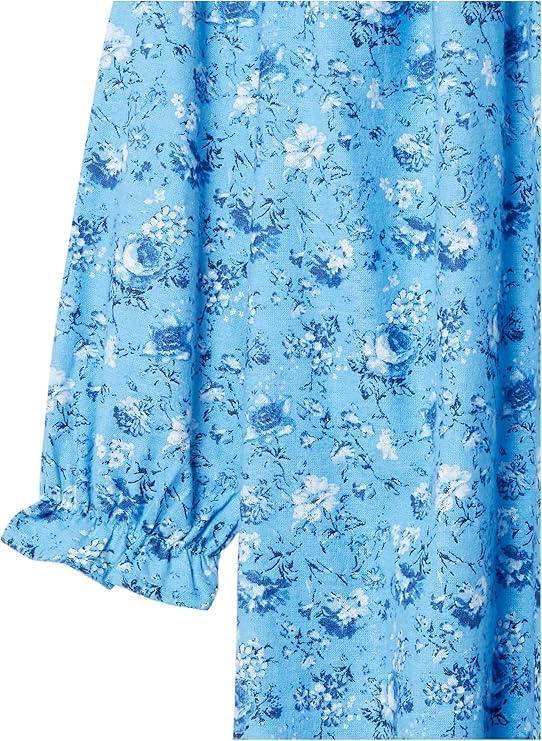 imageAmeriMark Women FullLength Flannel Nightgown Pajamas Lightweight Warm Cotton Night Gown for Sleeping Long Sleeve PJsSoft Blue