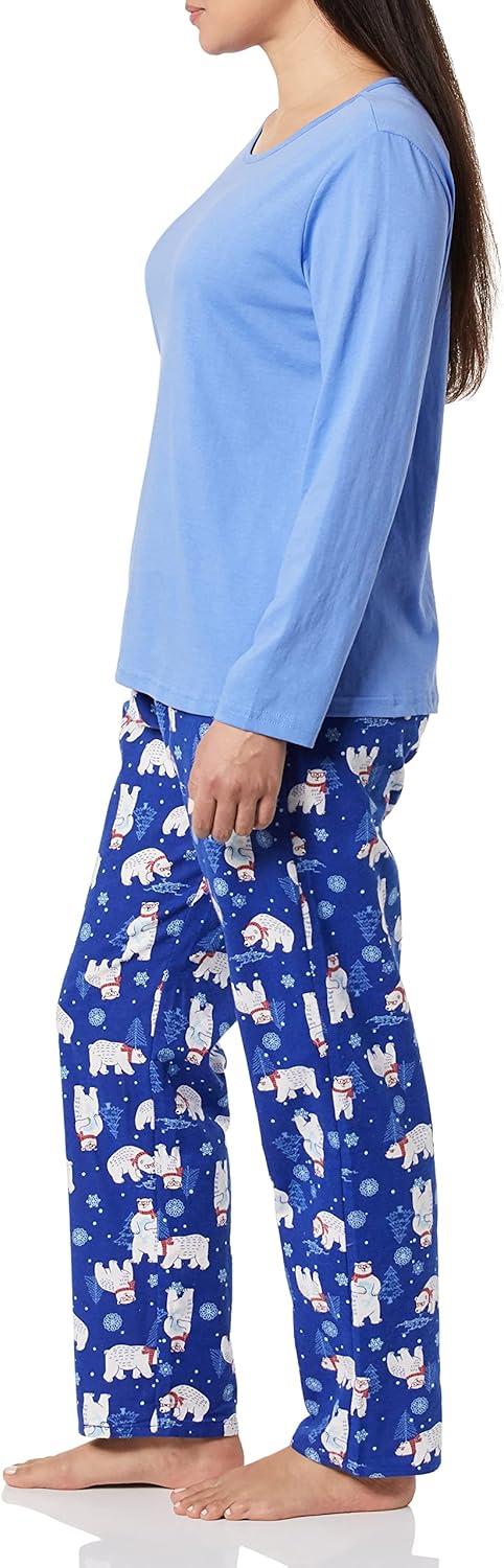 imageAmeriMark Womens 2Piece Flannel Pajama Set Nightwear for Sleeping Long Sleeve Cotton Loungewear Top and PJ Pants SleepwearPolar Bears