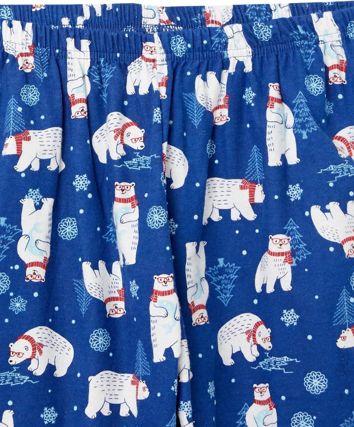 imageAmeriMark Womens 2Piece Flannel Pajama Set Nightwear for Sleeping Long Sleeve Cotton Loungewear Top and PJ Pants SleepwearPolar Bears