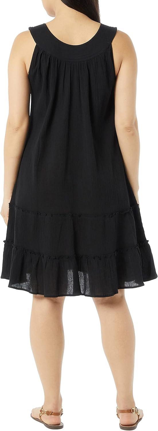 imageAnthony Richards Womens Crinkle Gauze Sun Dress 100 Cotton Sleeveless DressBlack