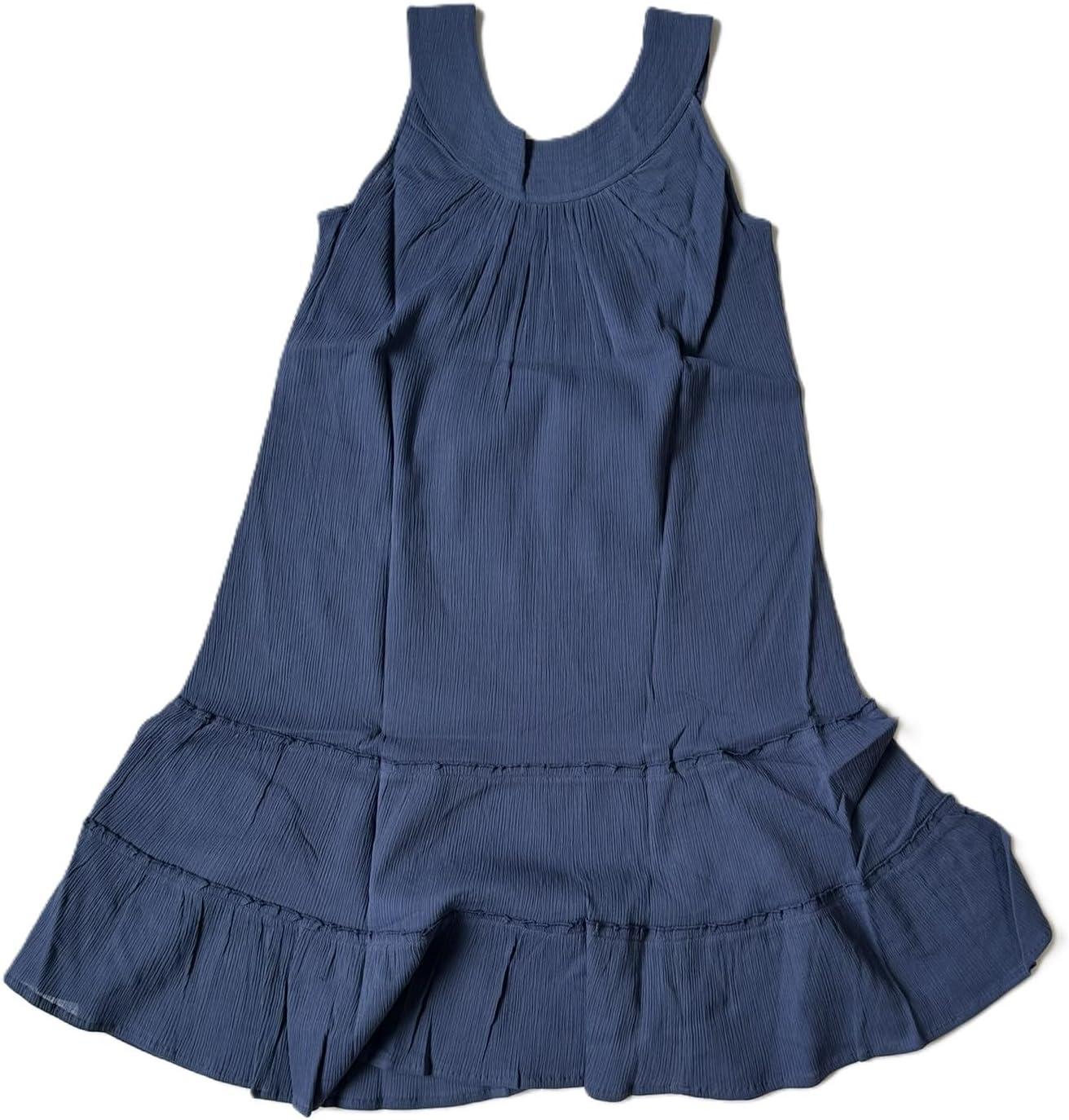 imageAnthony Richards Womens Crinkle Gauze Sun Dress 100 Cotton Sleeveless DressNew Indigo