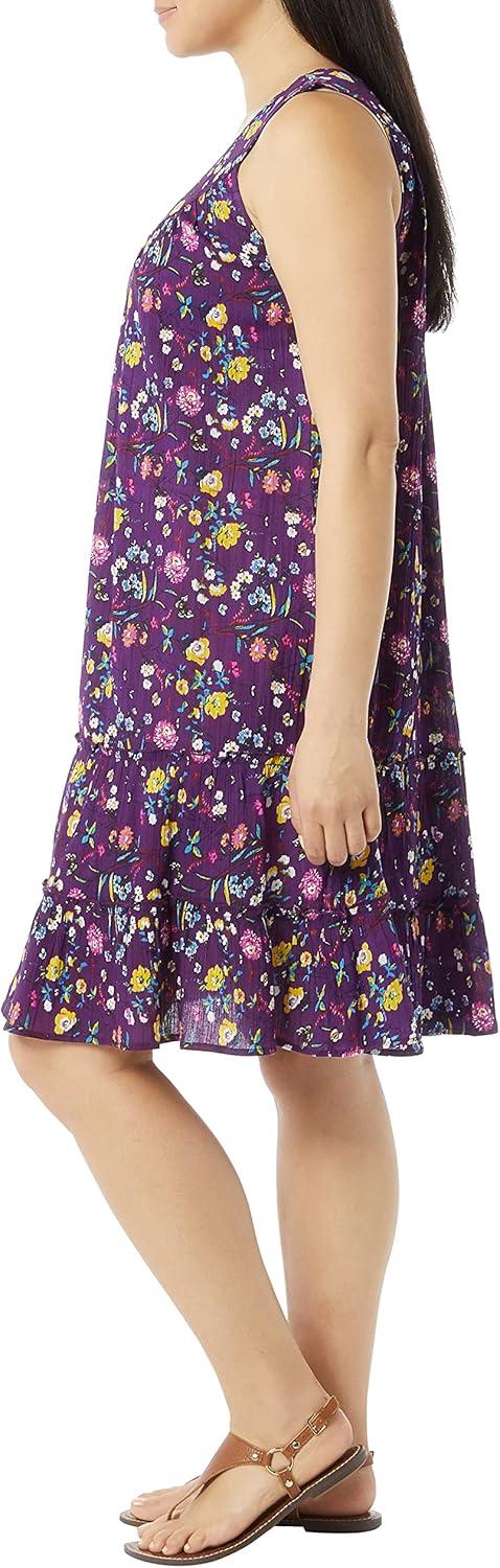 imageAnthony Richards Womens Crinkle Gauze Sun Dress 100 Cotton Sleeveless DressPurple Floral