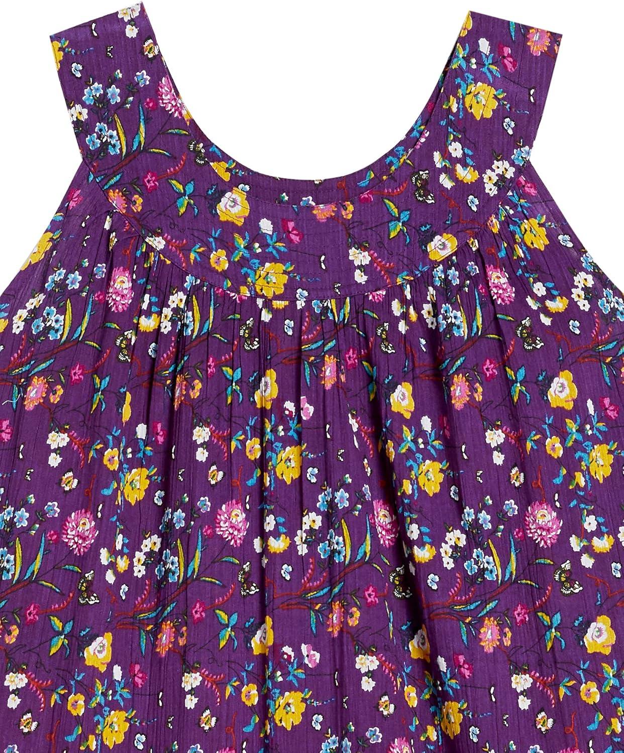 imageAnthony Richards Womens Crinkle Gauze Sun Dress 100 Cotton Sleeveless DressPurple Floral
