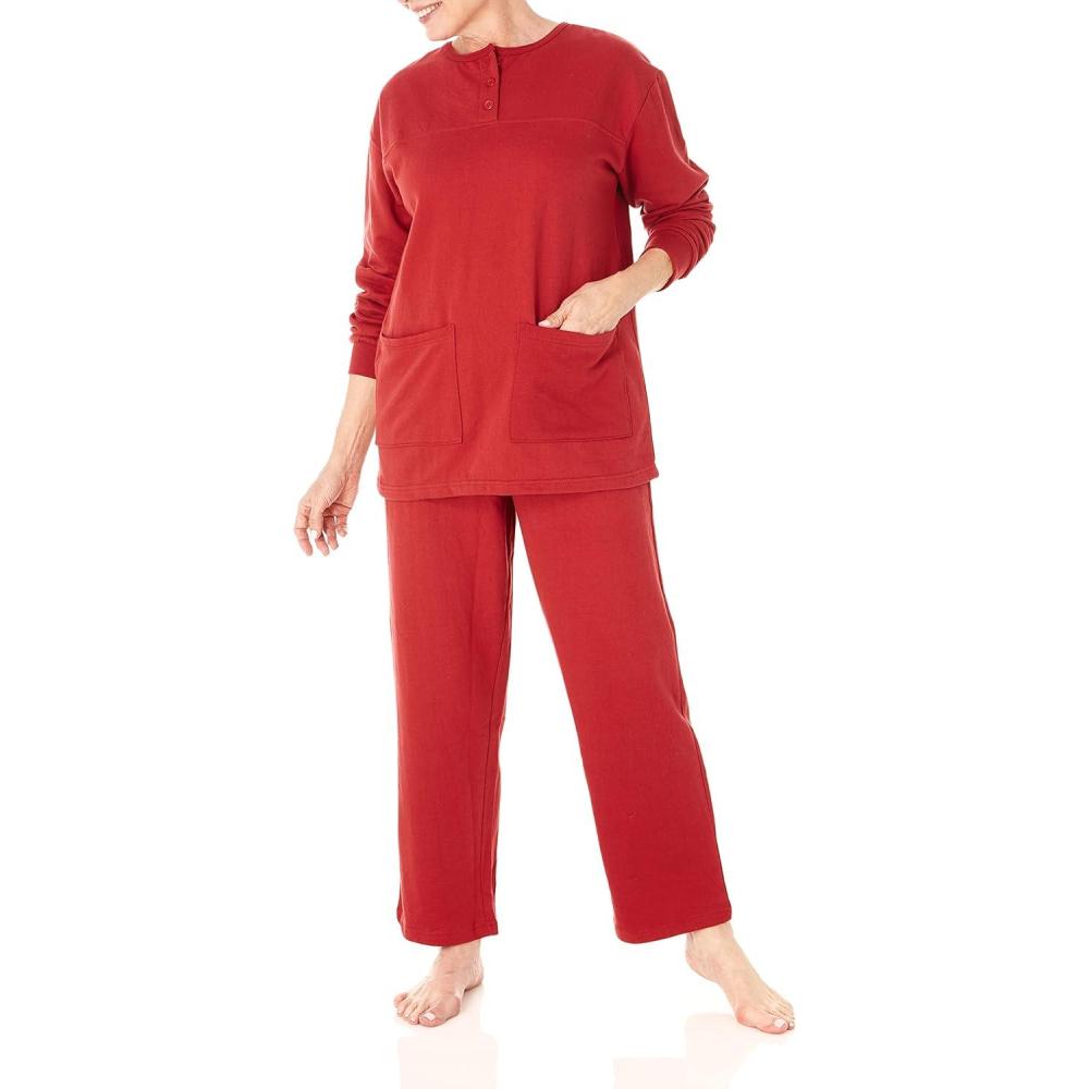 imageANTHONY RICHARDS Women Fleece Sweatsuit Set Relaxed Activewear Outfit Pullover Top Elastic Waist Pants 2Piece Tracksuit