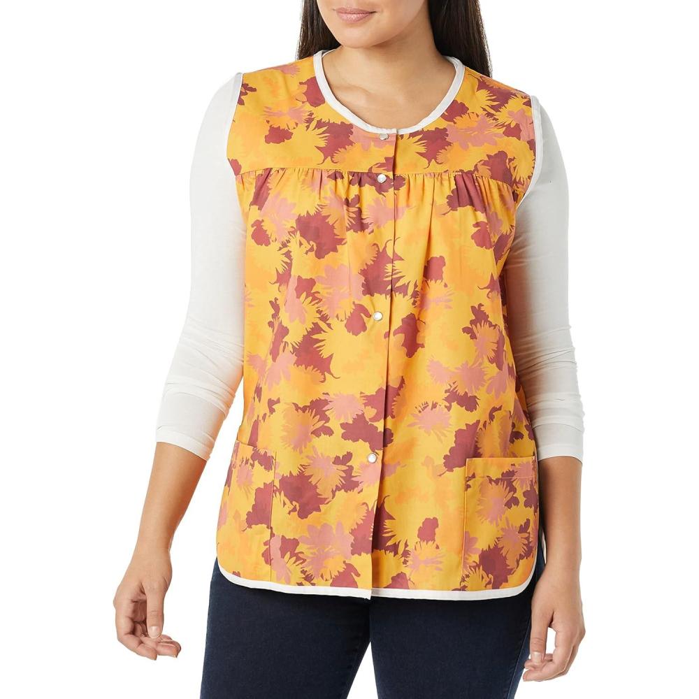 imageAmeriMark EasyCare Snap Front Cobbler Aprons Vest with Two Patch PocketsAutumn