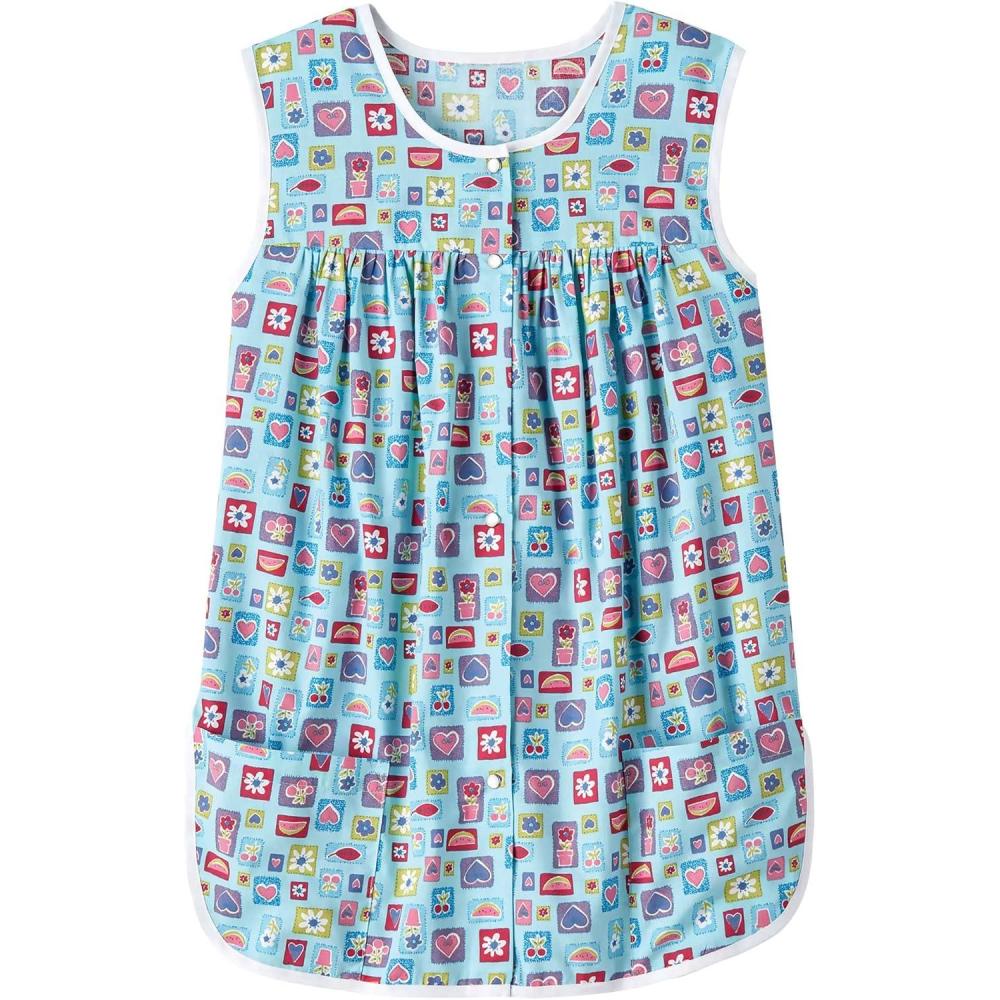 imageAmeriMark EasyCare Snap Front Cobbler Aprons Vest with Two Patch PocketsMulti Patches