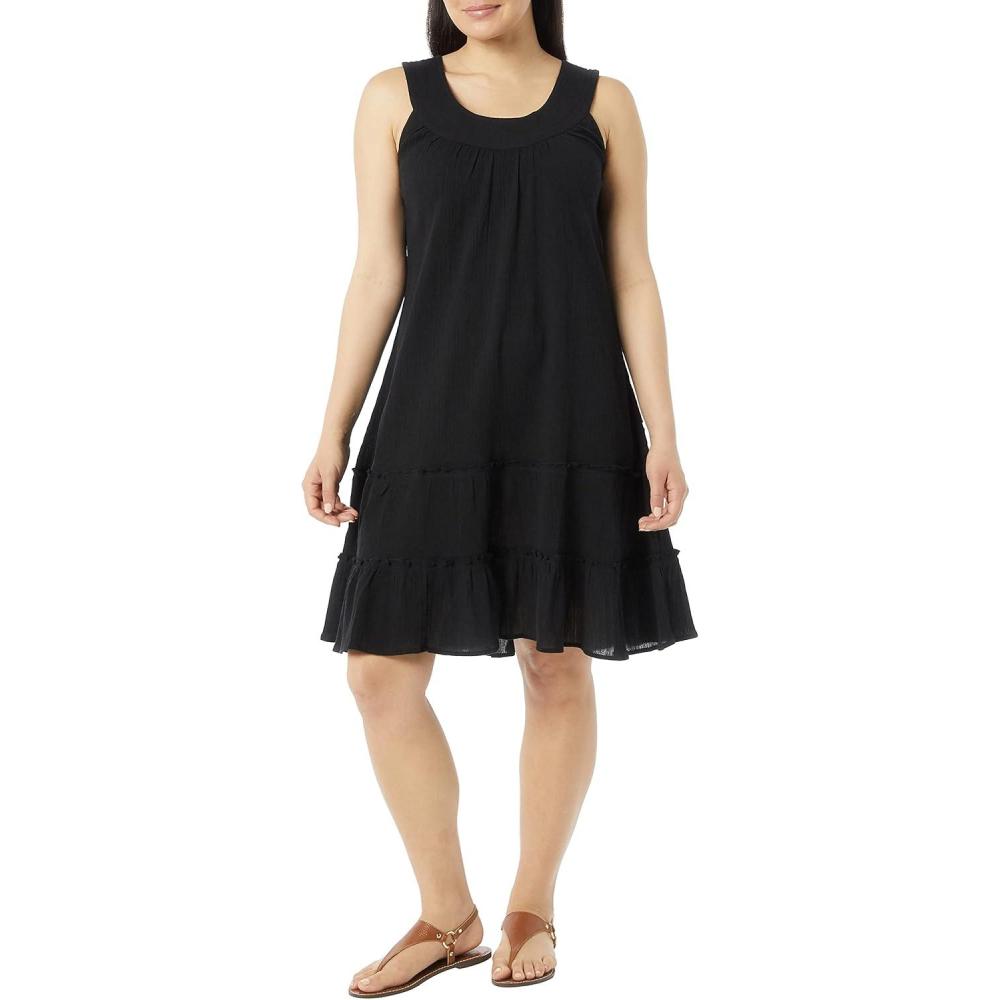 imageAnthony Richards Womens Crinkle Gauze Sun Dress 100 Cotton Sleeveless DressBlack