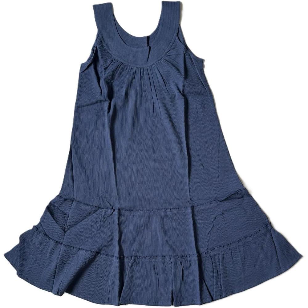imageAnthony Richards Womens Crinkle Gauze Sun Dress 100 Cotton Sleeveless DressNew Indigo