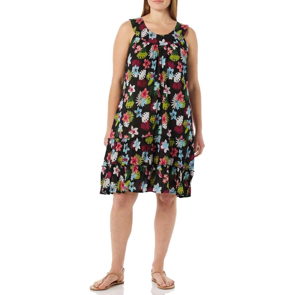 imageAnthony Richards Womens Crinkle Gauze Sun Dress 100 Cotton Sleeveless DressTropical