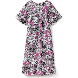 AmeriMark Casual Women’s Muumuu House Dress Comfortable Flowy Short Sleeve Patio Sun Dress Lounger Gown Sleepwear for Ladies(Bold Floral)