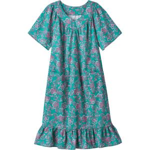 AmeriMark Casual Women’s Muumuu House Dress Comfortable Flowy Short Sleeve Patio Sun Dress Lounger Gown Sleepwear for Ladies(Capri Tropical)