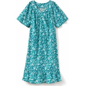 AmeriMark Casual Women’s Muumuu House Dress Comfortable Flowy Short Sleeve Patio Sun Dress Lounger Gown Sleepwear for Ladies(Chalkboard Floral)