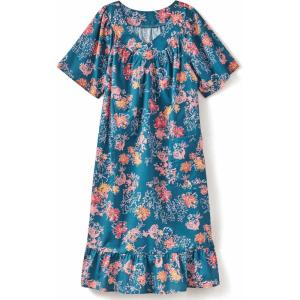 AmeriMark Casual Women’s Muumuu House Dress Comfortable Flowy Short Sleeve Patio Sun Dress Lounger Gown Sleepwear for Ladies(Etched Daisy)