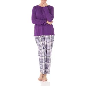 AmeriMark Women’s 2-Piece Flannel Pajama Set Nightwear for Sleeping Long Sleeve Cotton Loungewear Top and PJ Pants Sleepwear(Concord)