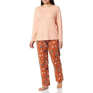 AmeriMark Women’s 2-Piece Flannel Pajama Set Nightwear for Sleeping Long Sleeve Cotton Loungewear Top and PJ Pants Sleepwear(Dogs/Cats)