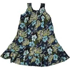Anthony Richards Women’s Crinkle Gauze Sun Dress 100% Cotton Sleeveless Dress(New Indigo Tropical)