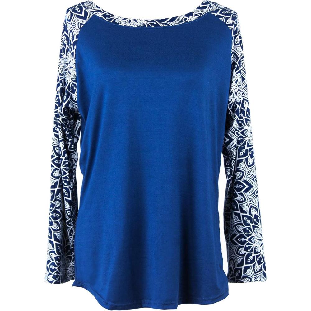 imageDM Merchandising Inc Hello Mello Trendy Womens Loungewear Tops Long Sleeve with Tote Bag ML Rising Lotus