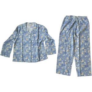 AmeriMark Cozee Corner Floral Printed Flannel Pajama Set – 100% Cotton Flannel PJs, Button-Down Top, Elastic Waist Pants(Moon/Stars)