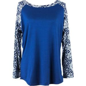 DM Merchandising Inc. Hello Mello Trendy Womens Loungewear Tops, Long Sleeve with Tote Bag (M/L, Rising Lotus)