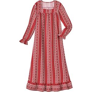 AmeriMark Women’s Long Nightgown With Long Sleeves Scarlet Large