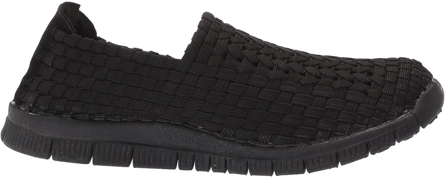 image:imageAmeriMark Womens Tori Woven SlipOn Stretch Walking Shoe Ladies Cushioned Insole Flexible Mesh Athletic Tennis Sneaker