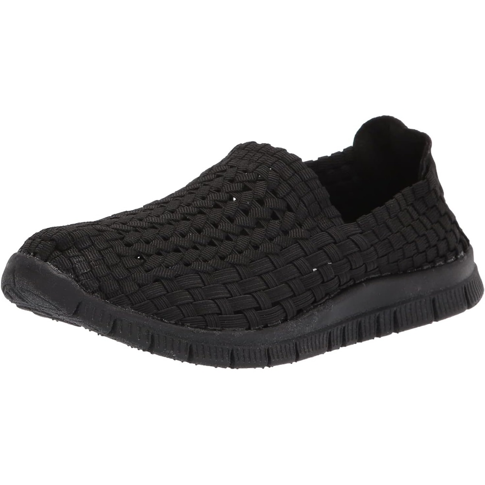 image:imageAmeriMark Womens Tori Woven SlipOn Stretch Walking Shoe Ladies Cushioned Insole Flexible Mesh Athletic Tennis Sneaker