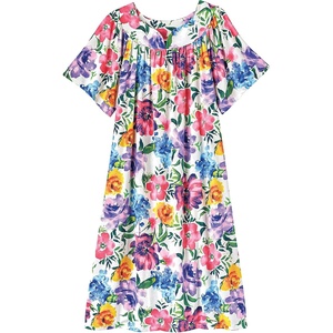 AmeriMark Casual Women’s Patio Muumuu House Dress Loose Comfortable Short Sleeve Sun Dress Lounger Gown Sleepwear for Ladies(Rainbow)