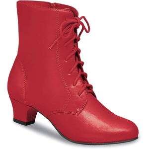 AmeriMark Jada Lace Up Ankle Boots Low Heeled Boots for Women(Red)