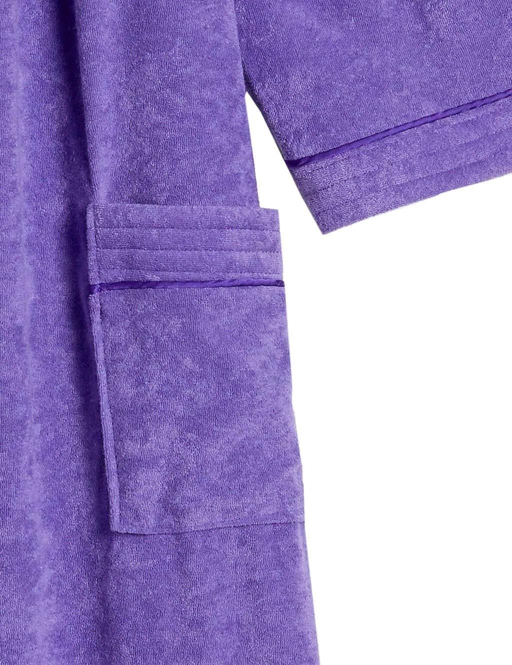 image:imageAmeriMark Women FullLength Snap Front Terrycloth Long Bathrobe Loose Absorbent FullCoverage Plush Long Ankle Bath RobePurple